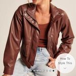 Abercrombie & Fitch Abercrombie Brown Leather Bomber Jacket | Size M Photo 0