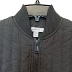 Topshop  Jacket Women’s Small Gray Quilted Oversized Bomber Full Zip Nylon Photo 3