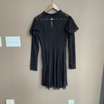 Free People ‎ Rock Candy Long Sleeve Lace Dress in Black Size Small Photo 6