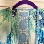 Woven Heart  Teal and Cream Kimono With Crochet Detail Photo 2
