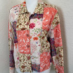 Casual Studio Multi Colored Floral‎ Button Down Jacket Medium Purple Photo 0