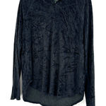 Michael Stars  Size Medium Sweater Black Velvet Hoodie Pullover Outerwear Soft‎ Photo 0