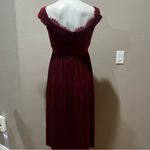 ASOS  design fuller bust lace and pleat bardot burgundy dress size 4 nwt Photo 4