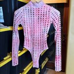 Jade Pink Tie Dye Mesh Cutout Bodysuit & Legging Set XS / Small Photo 9