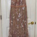 Mac Duggal NWT  67481 Pink Floral Embellished Sleeveless Plunge Neck Gown Size 12 Photo 6