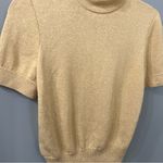 St. John  Basics Top Gold Knit Metallic Mock Neck Shirt Size Small Photo 4