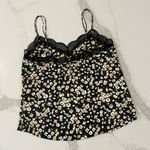 Abercrombie & Fitch Floral Lace Trim Silky Cami Tank Top Women’s Medium Black Photo 3