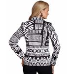 Chico's new Chico’s ☯︎︎ Alphia Aztec Print Classic Jacket ☯︎︎ Black + White ☯︎︎ Medium Photo 13