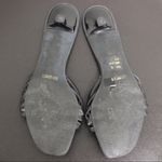 Alma en Pena Black Leather Rhinestone Kitten Slide Size 9 Photo 5