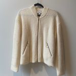 & Other Stories & OTHER STORIES Wool & Mohair Blend Knit Bomber Cardigan in Cream- Size L Large Photo 2