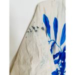 Natori White Blue Floral Collared Front Button Cinched Waist Andora Dress Size 8 Photo 11