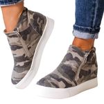 Soda  brand camouflage design side zip sneakers. New! Photo 0