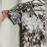 Maje Cheetah Print Linen V Neck T Shirt Small Photo 4