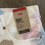 Levi's NWT 501 Jeans Denim Y2K Women Size 27x30 White Tie Dye Denim Button Fly Photo 4