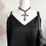 A New Day Black Goth Tank Top, Y2K 2000s Grunge Gothic‎ Retro Large Photo 1