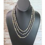 Banana Republic  Necklace Silver Tone & Dusky Green Layered Necklace Photo 0