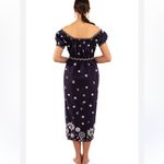 GRETCHEN SCOTT WOMENS BIG LOVE MAXI DRESS NAVY BLUE WHITE EMBROIDERY MEDIUM Photo 7