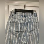 PacSun size 6 Striped Denim High Rise Straight Leg Distressed Hem Jeans Photo 5