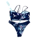 Cupshe  Floral Print Tie Front Swimsuit Two Piece Bathing Suit‎ Medium Photo 6
