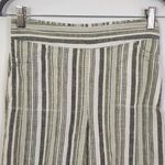 Isaac Mizrahi  Bridgehampton Green Striped Linen Shorts Size 0 Tall Linen Shorts Photo 1