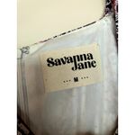 SAVANNA JANE Frilly Patchwork Print Mini Dress Size Medium M Long Sleeve Purple Photo 2