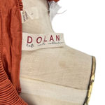 Anthropologie  Dolan Lettuce-Hem Buttondown Top Pleated Flare Sleeve Rust Large Photo 10