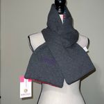 MarleyLilly reversible quilted scarf embroidered LINDA in scarf plaid and gray Photo 3