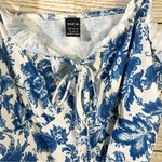 SheIn floral ruched sides knot front stretchy bodycon blue dress Size XLarge NEW Photo 5