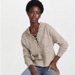 Something Navy Textured Lace Up Hoodie Photo 2