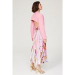 THEBE MAGUGU Pink Abstract Fish Chips Pleated Plissé Maxi Skirt Size Small Photo 1
