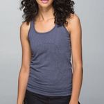 Lululemon Run Swiftly Tech Fitted Tank Top Heathered Cadet Blue Striped 8 Photo 0