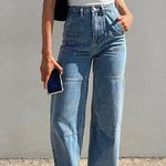 Princess Polly Calcetto Wide Leg High Waist Denim Jean Size 4 Photo 0
