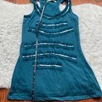 Steve Madden Teal Sequin Ruffle Tank Top Photo 3