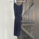 Monteau ‎ Jumpsuit Gigham Plaid Tie Waist Spaghetti Strap Sleeveless Blue Size S Photo 1