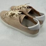 Soludos Women's Ibiza Sneakers Leather Tan White Accent Lace Up Casual Shoes 9.5 Photo 6