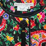Maggy London  Silk Paisley Floral Quilted Embroidered Tassel Jacket Blazer Sz 16 Photo 2