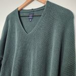 Gap Maternity Oversized Ribbed V-Neck Sweater Green, XS Photo 3