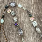Beaded long necklace moonstones multicolor bohemian boho gypsy fairy Blue Photo 3