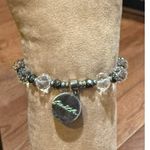 Rustic Cuff Christian Faith Stretch Bracelet Silver & Clear Beads Charm Logo Photo 10