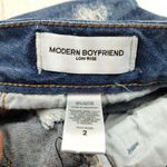 EXPRESS Women's Blue Distressed Modern Boyfriend Relaxed Fit Jeans Size 2 EUC Photo 5