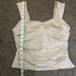 ZARA Elegant Cream Sweetheart Ruched Cotton Top Photo 5