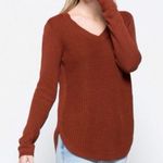 Stitch Fix  RD Style Josslyn V-Neck Sweater Burnt Orange Chunky Knit Cotton Large Photo 0