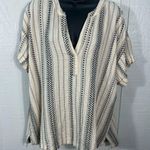 Wonderly  Black and Beige Short Sleeve Top Size XL EUC Photo 1