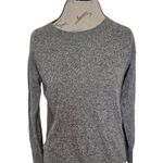 Gap  Womens Sweater Size XS  Ribbed Neckline Gray Slit Crew Brooklyn Black Sand Photo 3