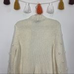Wooden Ships Pom Pom Sleeve Open Front Cream Cardigan Size Medium Photo 6