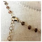 Smoky Quartz Beaded Necklace with Dark Pearl Acorn Pendant Photo 2