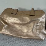 Coach Like New WOMENS  authentic leather gold signature handbag with 4 interior pockets  Photo 3