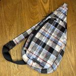 Vera Bradley  Essential Sling Backpack Crossbody Plaid Bag Red Blue Checked Photo 0