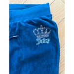 Juicy Couture Teal Blue Green Pull On Velour Crown Rhinestone Track Pants Photo 4