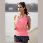 Reebok  Tank Top Woman's Size Medium Pink Space‎ Dye Racer Back Mesh Yoga Workout Photo 1